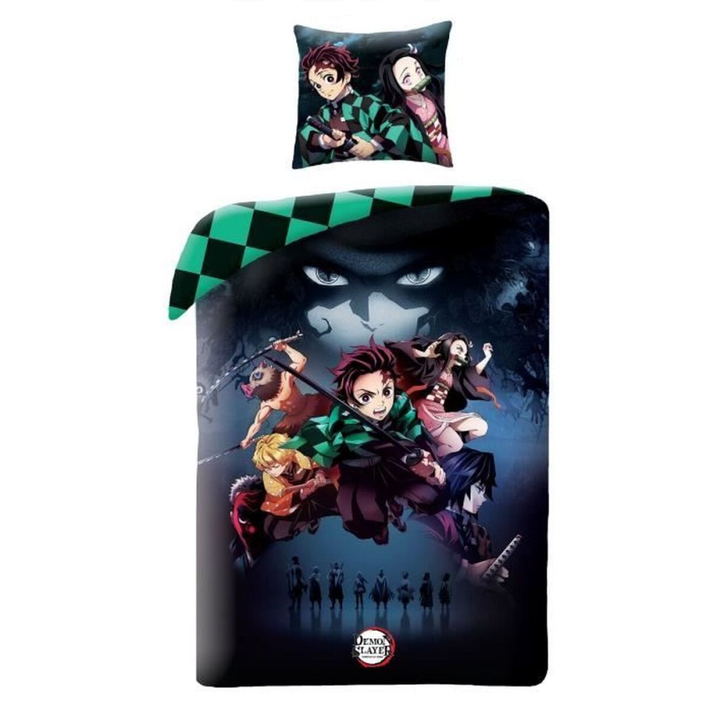 Set husă de pătură Demon Slayer 25 x 5 x 30 cm Multicolor Pat 140 2 Piese