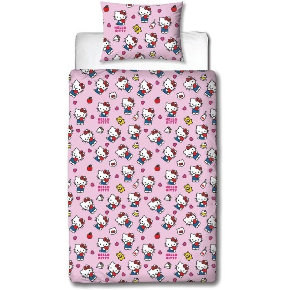 Set husă de pătură Hello Kitty 25 x 5 x 30 cm Roz Pat 140 2 Piese