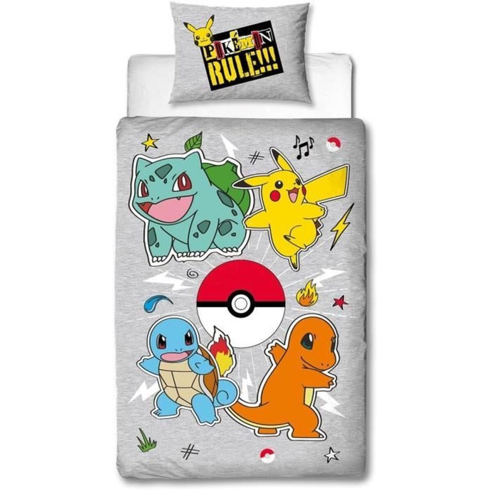 Set husă de pătură Pokémon Gri Pat 140 2 Piese