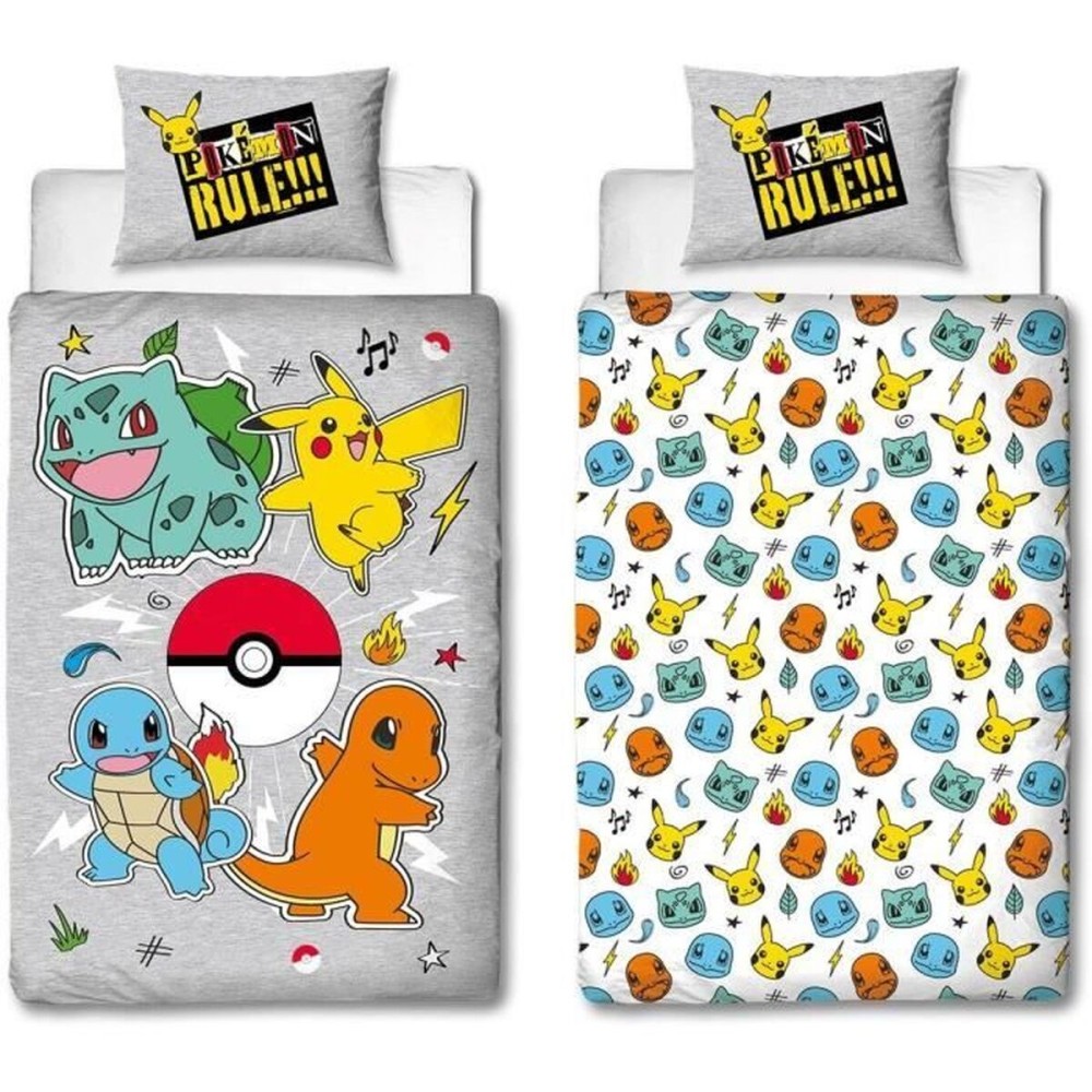 Set husă de pătură Pokémon Gri Pat 140 2 Piese