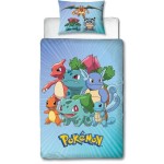 Set husă de pătură Pokémon 25 x 4 x 30 cm Albastru Pat 140 2 Piese