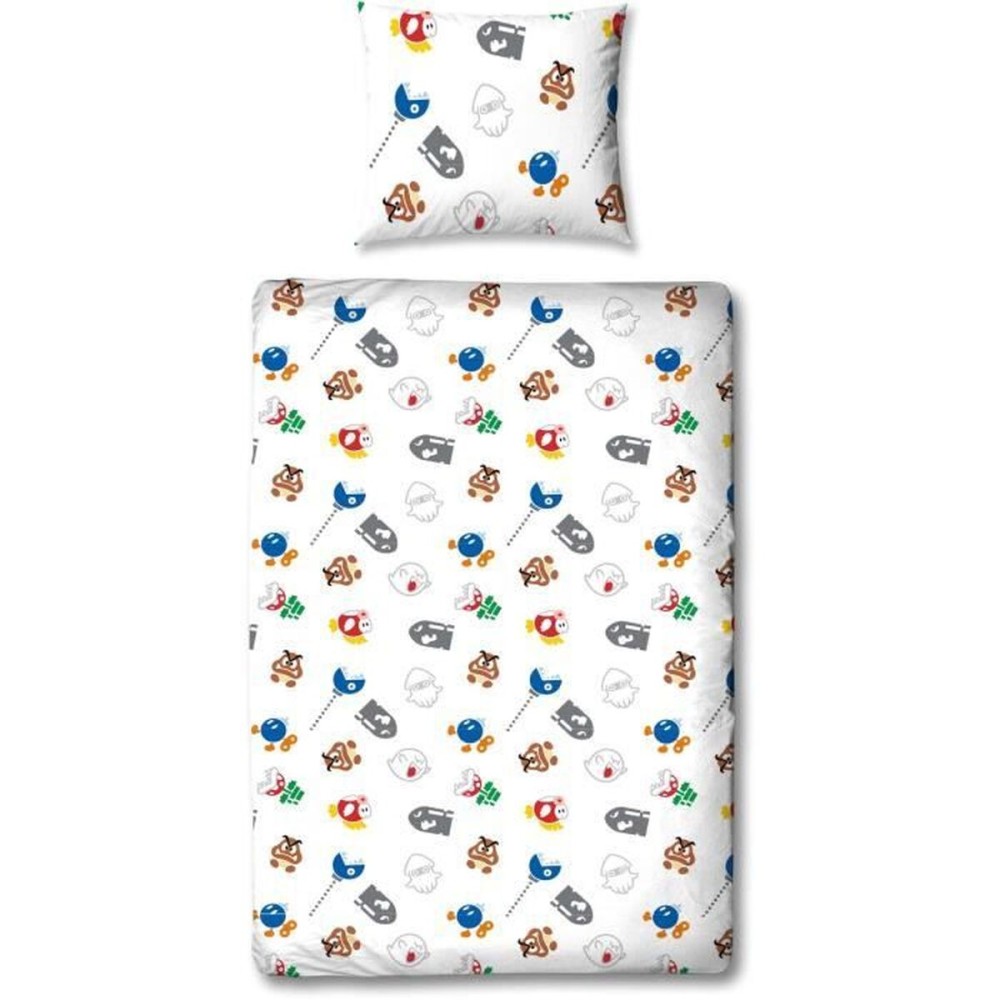 Set husă de pătură Mario Bros Multicolor Pat 140 2 Piese