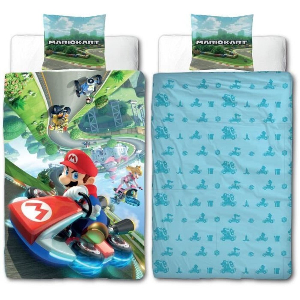 Set husă de pătură Mario Bros Multicolor Pat 140 2 Piese