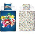 Set husă de pătură Mario Bros 25 x 4 x 30 cm Albastru Pat 140 2 Piese