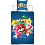 Set husă de pătură Mario Bros 25 x 4 x 30 cm Albastru Pat 140 2 Piese