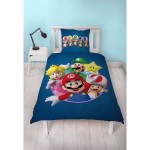 Set husă de pătură Mario Bros 25 x 4 x 30 cm Albastru Pat 140 2 Piese