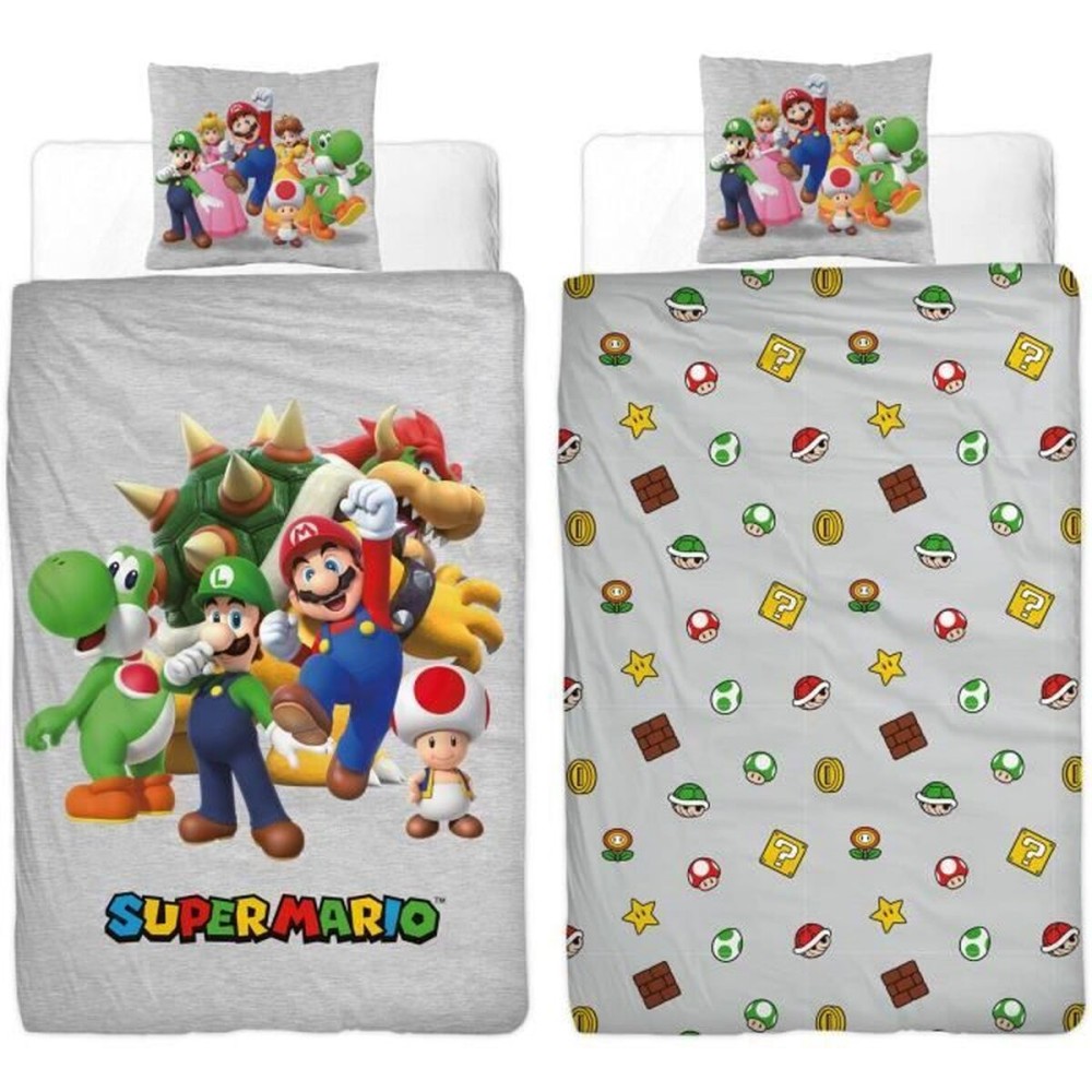 Set husă de pătură Mario Bros Multicolor Pat 140 2 Piese