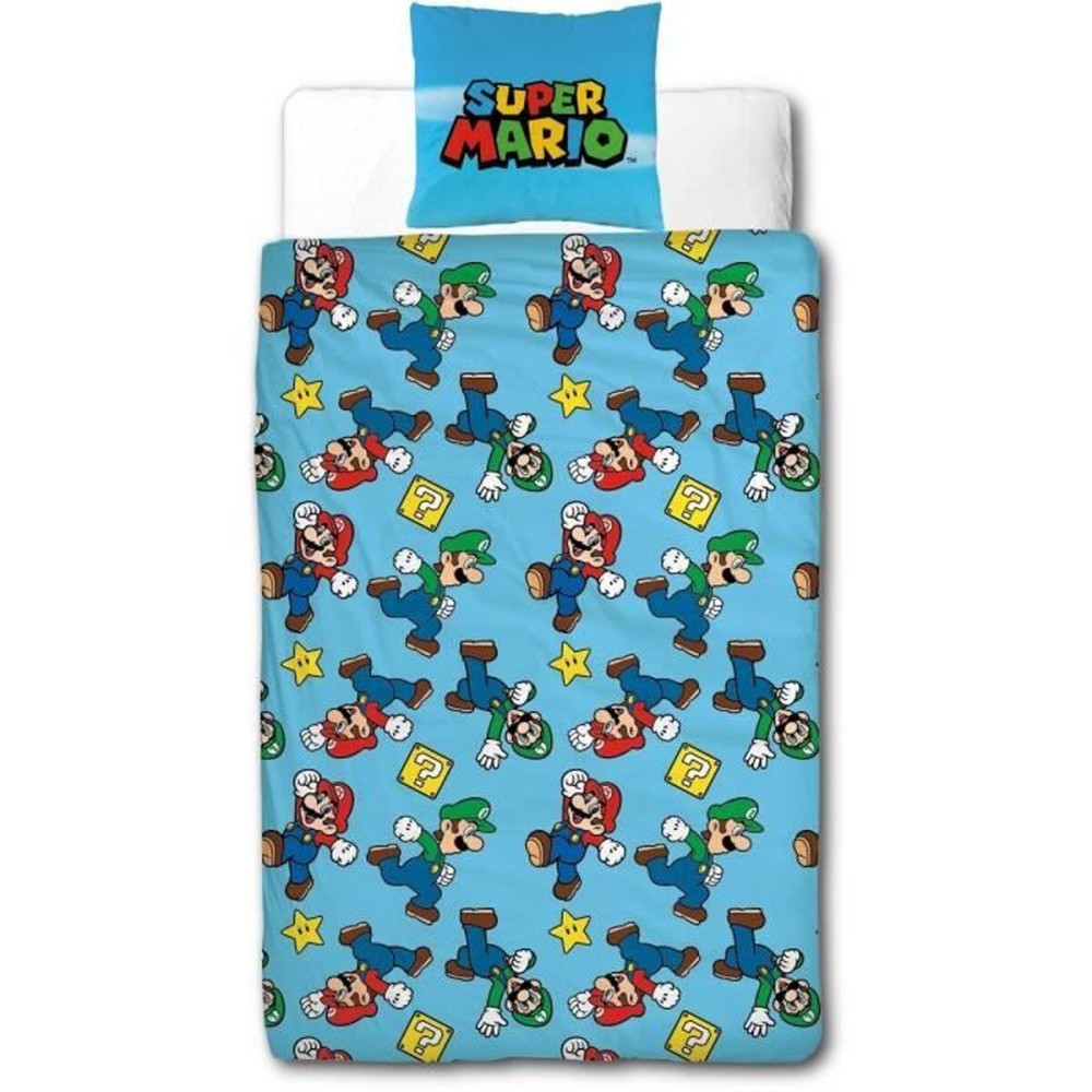 Set husă de pătură Mario Bros Multicolor Pat 140 2 Piese