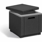 Masa laterală Allibert by KETER Ice Cube graphite 42 x 42 x 41 cm Gri