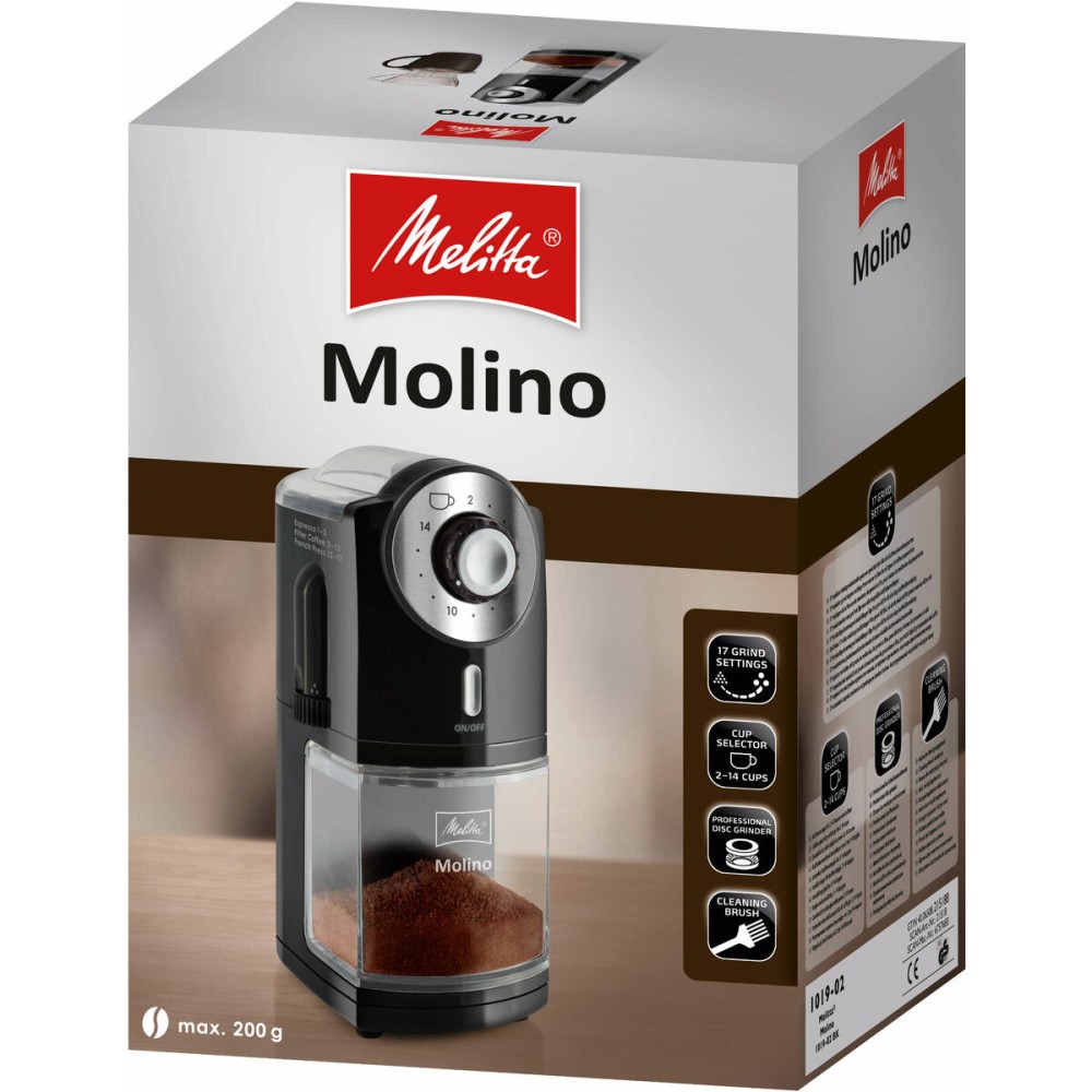 Râșniță de cafea Melitta 1019-02 Negru noir 200 g 100 W 1000 W