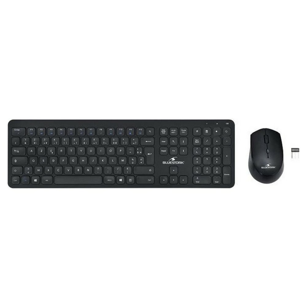 Tastatură și Mouse Bluestork Easy Slim AZERTY Negru Franceză