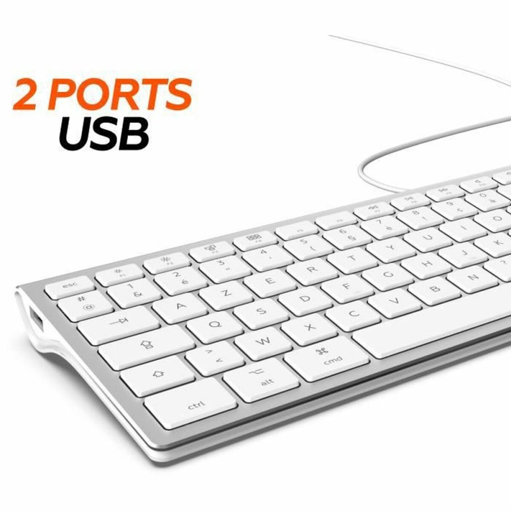 Tastatură Mobility Lab Alb Argintiu Mac OS AZERTY