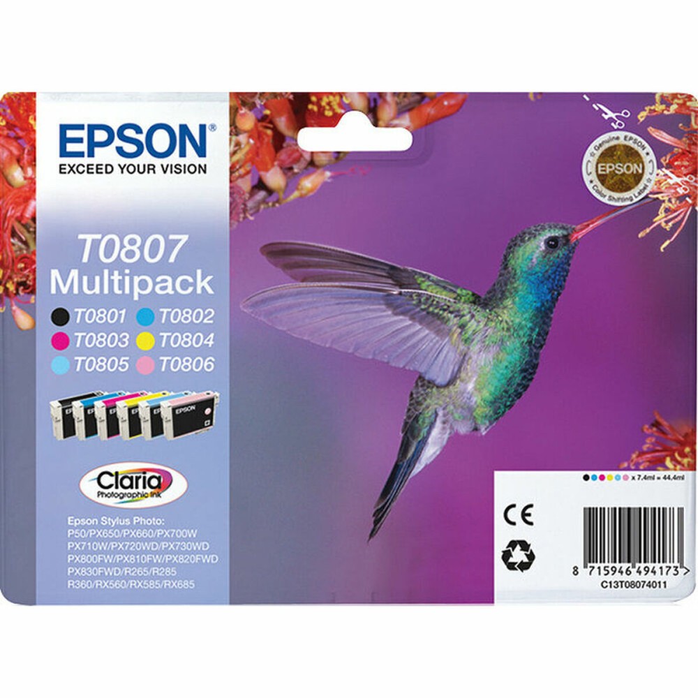Cartuș cu Cerneală Originală Epson C13T08074011 Galben Cyan Magenta