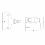 Robinet Monocomandă Rousseau Byron Gri Chrome Metal Alamă 15 cm Duș