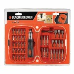 Set de biți cu șurubelniță Black & Decker A7039 -XJ 45 Piese Hex Phillips Pozidriv Torx