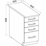 Mobilă Laterală 60 x 40 x 80,4 cm Gri