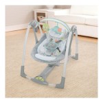 Scaun Balansoar Ingenuity Compact Swing - Hugs & Hoots Alb Gri