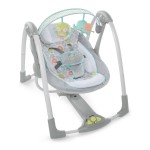 Scaun Balansoar Ingenuity Compact Swing - Hugs & Hoots Alb Gri