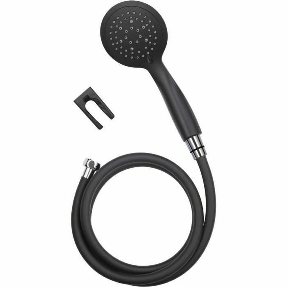 Un cap de duş cu furtun pentru a direcţiona fluxul de apă Rousseau Combiflex Hebe Negru Negru mat PVC ABS 150 cm 5 Poziții