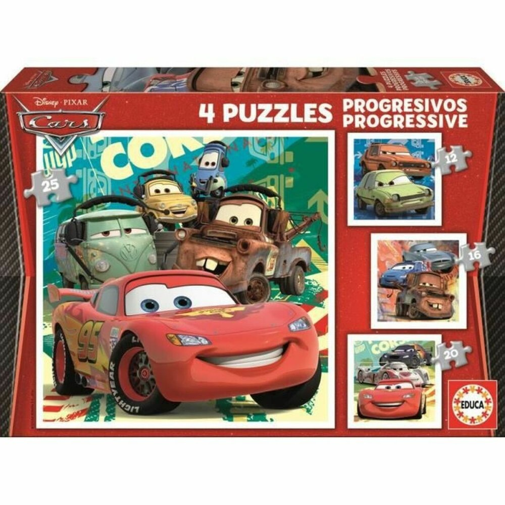 Puzzle Educa Cars (4 Unități)