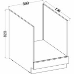 Carcasa cuptorului Gri 60 x 51,6 x 85 cm