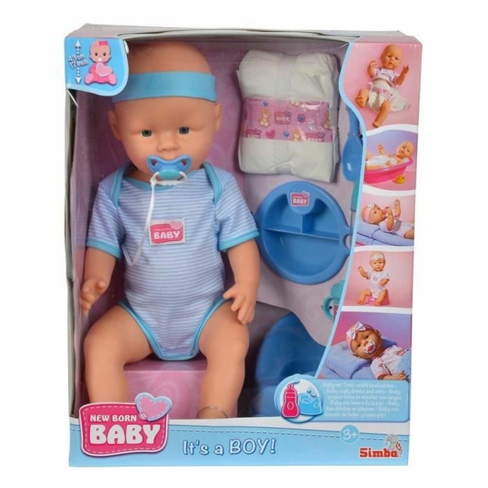 Păpușă bebeluș cu accesorii Simba New Born Baby 43 cm