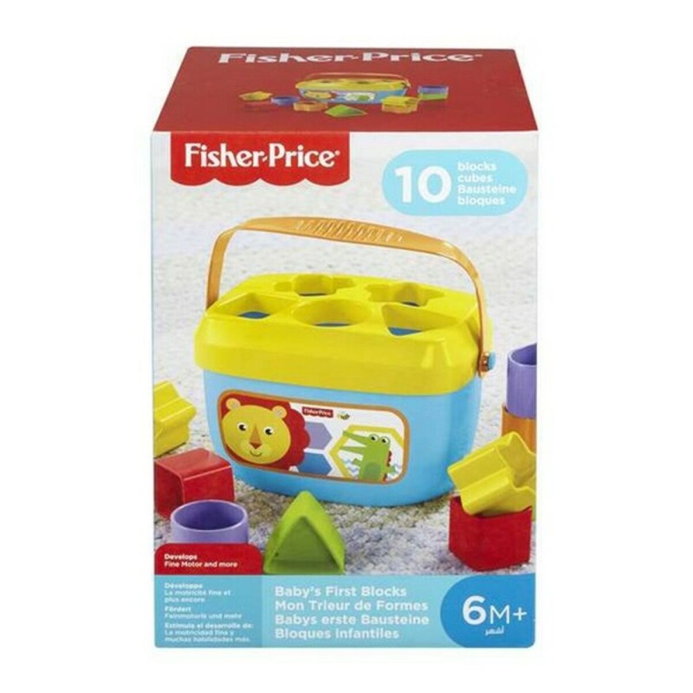 Coș cu Plăci de Construcție Fisher-Price FFC84 5 Piese 10 Piese