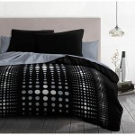 Set husă de pătură HOME LINGE PASSION Steevy Negru Gri Pat dublu 220 x 240 cm