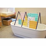 Suport de întins rufe Leifheit Bathtub Dryer Pegasus V 133 x 66,5 cm Albastru Alb Metal