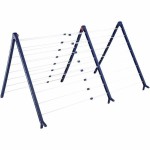 Suport de întins rufe Leifheit Bathtub Dryer Pegasus V 133 x 66,5 cm Albastru Alb Metal