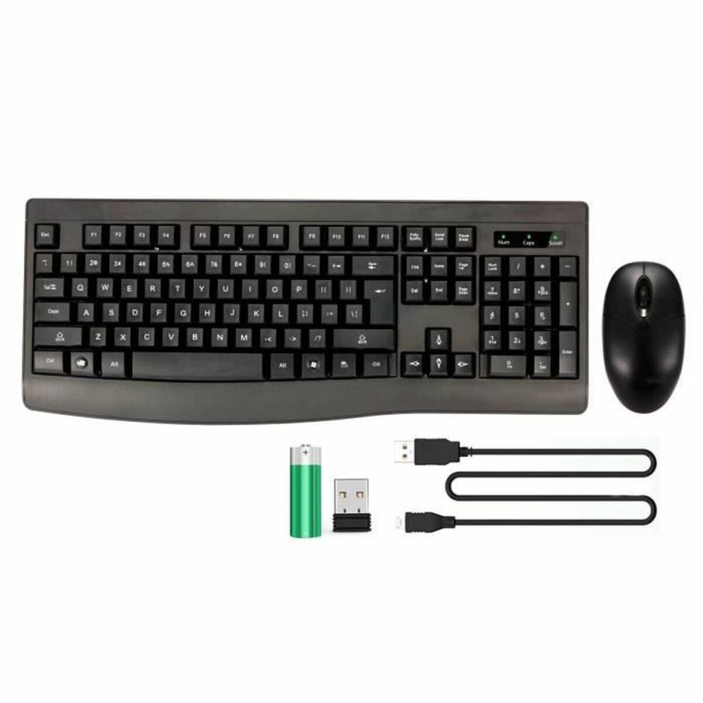 Tastatură și Mouse Bluestork Clavier Souris Sans Fil Negru