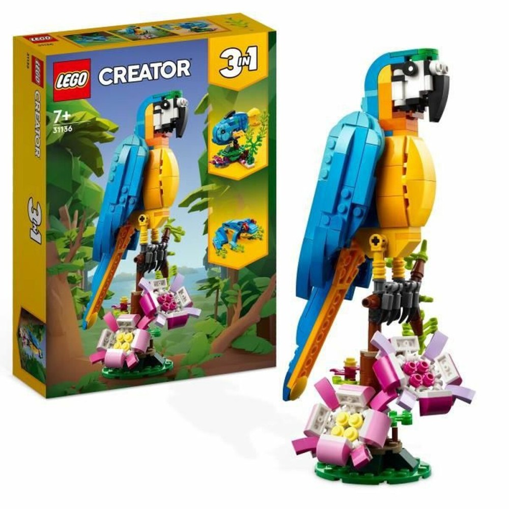 Set de Construcție Lego Creator 31136 Exotic parrot with frog and fish 3 în 1 253 Piese