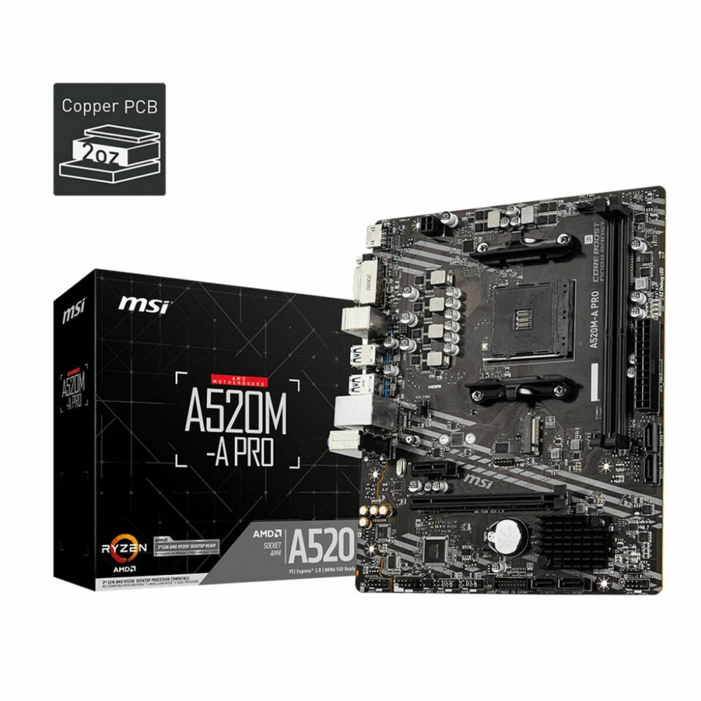 Placă de Bază MSI A520M-A PRO mATX AM4     AMD AM4