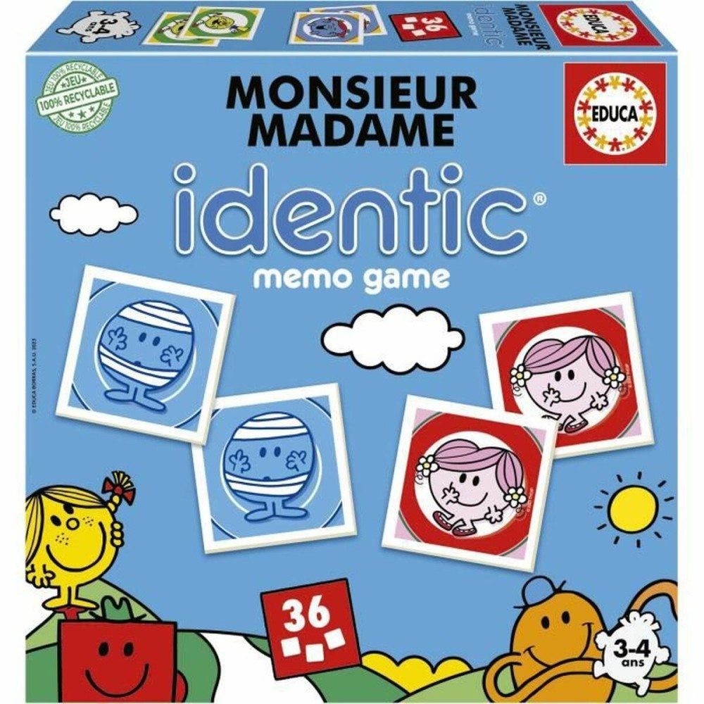Joc de Masă Educa Monsieur Madame Identic 23 x 5 x 23 cm