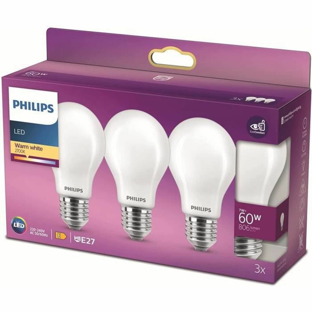 Lampă LED Philips Bombilla E 7 W 60 W 806 lm (2700k)