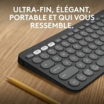 Tastatură Bluetooth cu Suport pentru Tabletă Logitech K380 Franceză Gri Grafit Gri închis AZERTY
