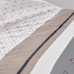 Set husă de pătură TODAY Bej 240 x 200 cm Geometric