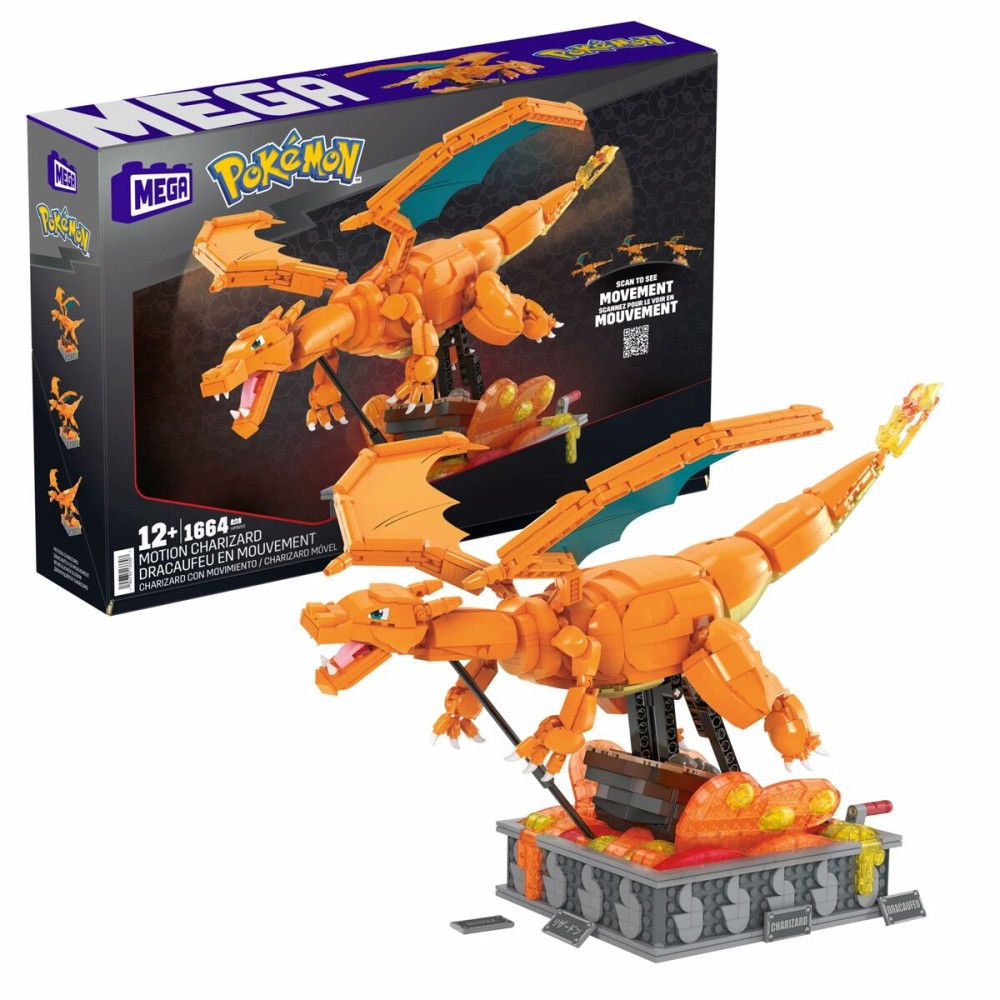 Kit de construcție Pokémon Mega Construx -  Motion Charizard 1664 Piese