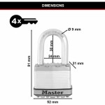 Lacăt cu cheie Master Lock (3 Unități)