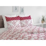 Set husă de pătură HOME LINGE PASSION Alb Bordo 220 x 240 cm 3 Piese