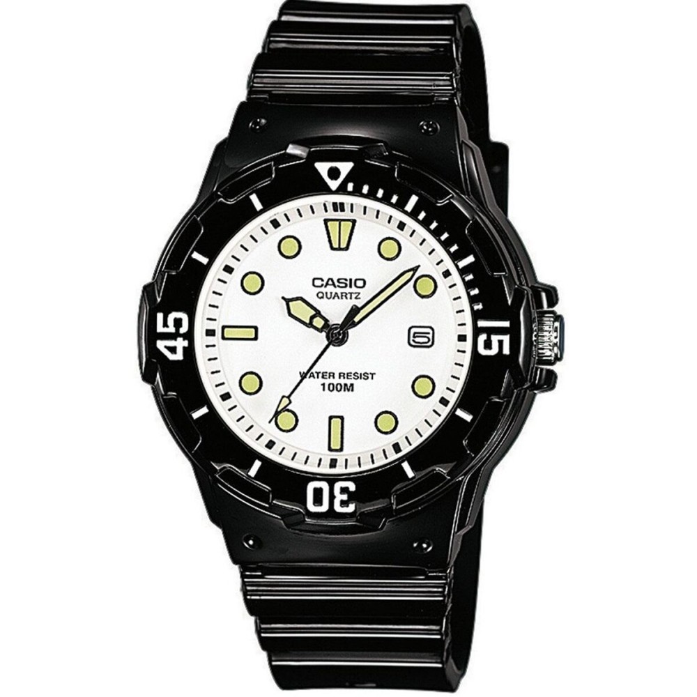 Ceas Bărbați Casio DIVER 100M Alb Negru (Ø 44,5 mm)