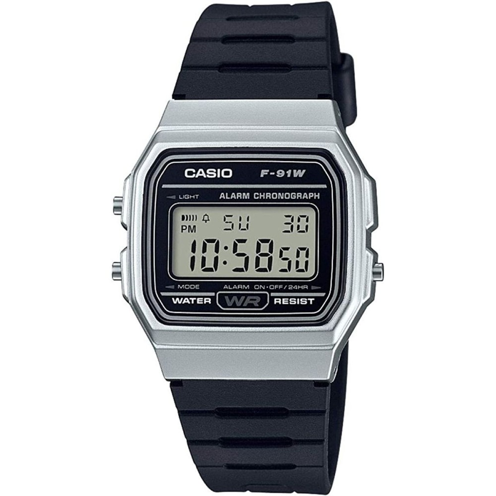 Ceas Unisex Casio F-91 BIO RESIN STRAP - SILVER (Ø 35 mm)