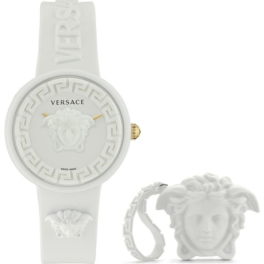 Ceas Damă Versace MEDUSA POP 3H + VERSACE WHITE SILICON PURSE (Ø 39 mm)