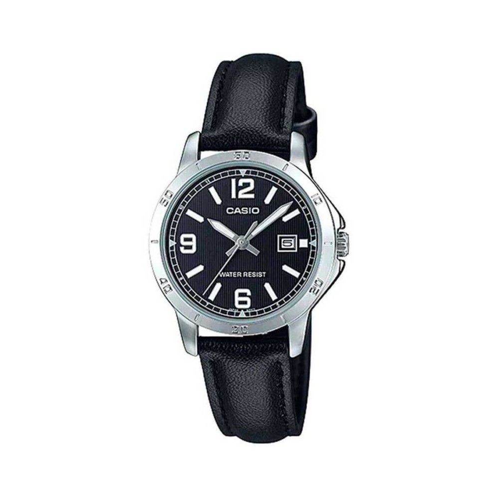 Ceas Damă Casio LADY DATE, LEATHER - BLACK (Ø 35 mm)