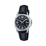 Ceas Damă Casio LADY DATE, LEATHER - BLACK (Ø 35 mm)