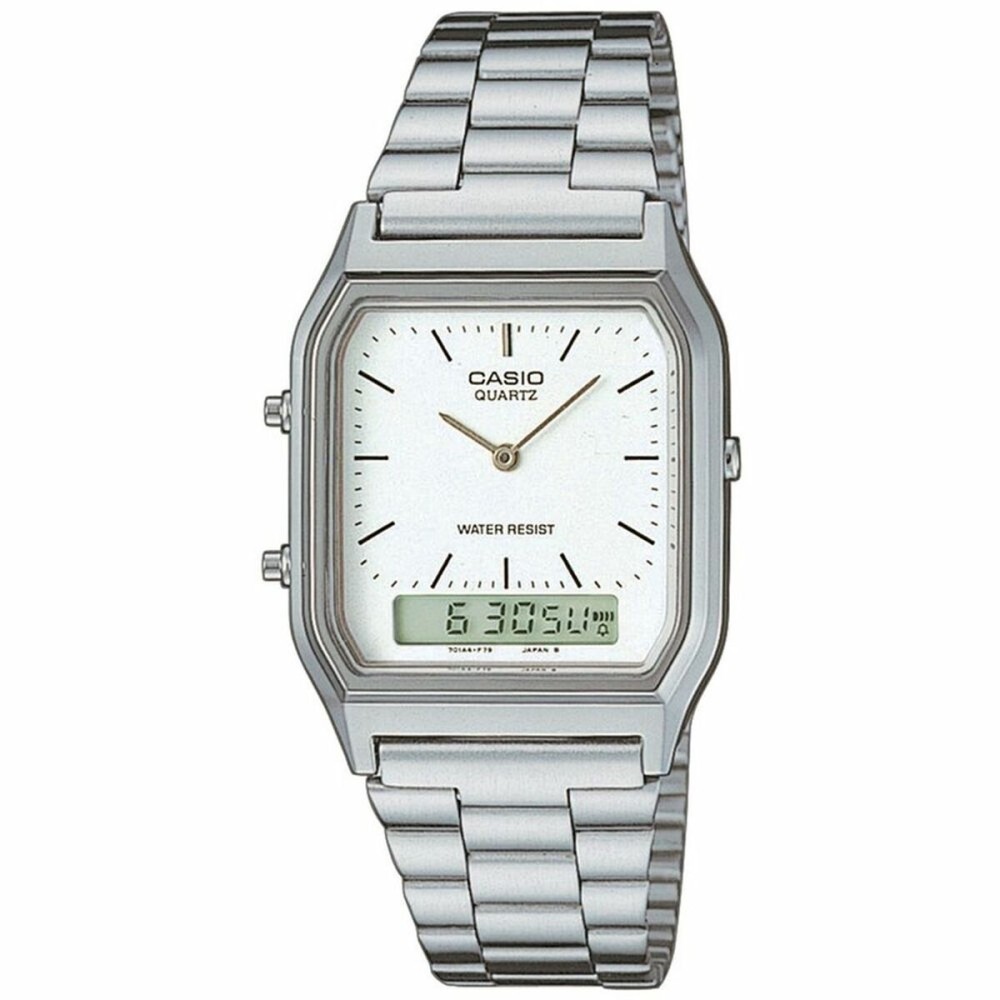Ceas Unisex Casio AQ-230A-7DMQYES Alb Argintiu (Ø 38,5 mm) (Ø 29 mm)