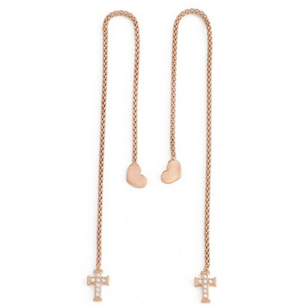 Cercei Damă Amen CUORE CROCE CRISTALLI ROSE GOLD Argint Sterling 925