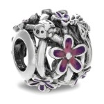 Mărgele Damă Pandora OPENWORK PURPLE DAISY Argintiu Mov