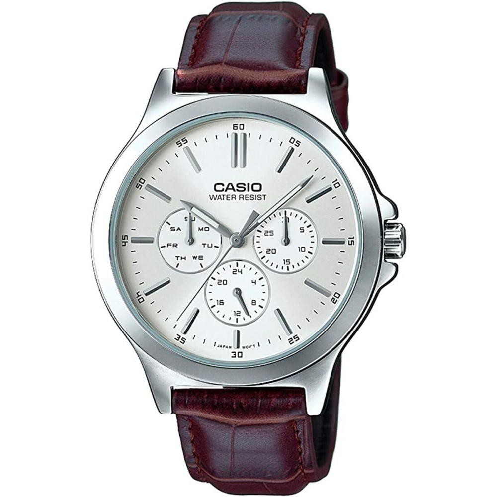 Ceas Bărbați Casio MULTIFUNCTION SILVER, LEATHER (Ø 41,5 mm)