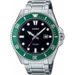 Ceas Bărbați Casio DIVER DATE 200M - BLACK Negru Argintiu (Ø 44 mm) (Ø 46 mm)